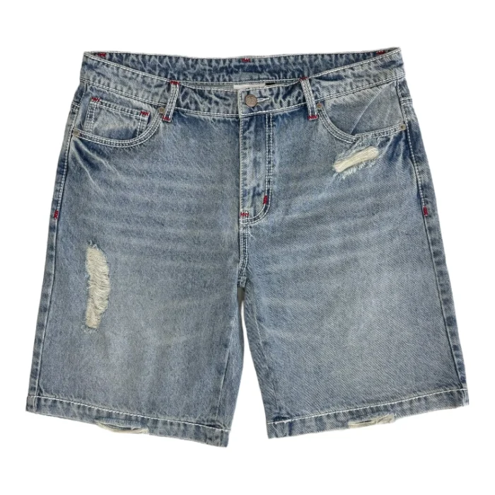 Denim Ribbon Shorts Blue